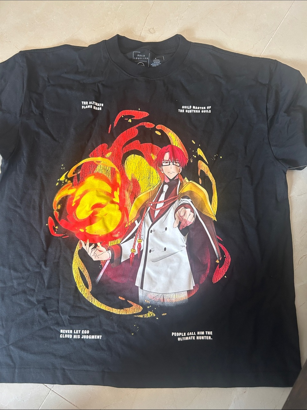 Cv la oversized, heavyweight  l tee sample  nwt solo Living Anime Flame